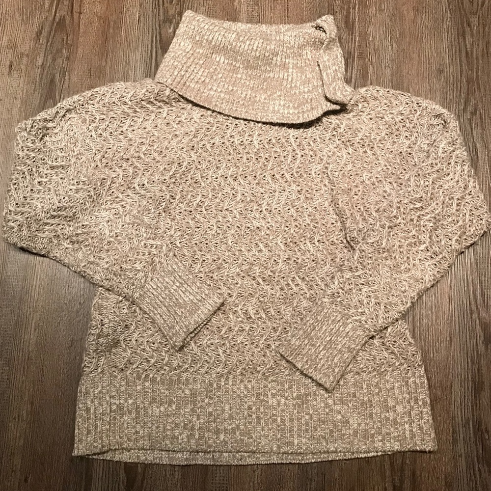 Banana Republic - Cowl Button Sweater - Tan - S